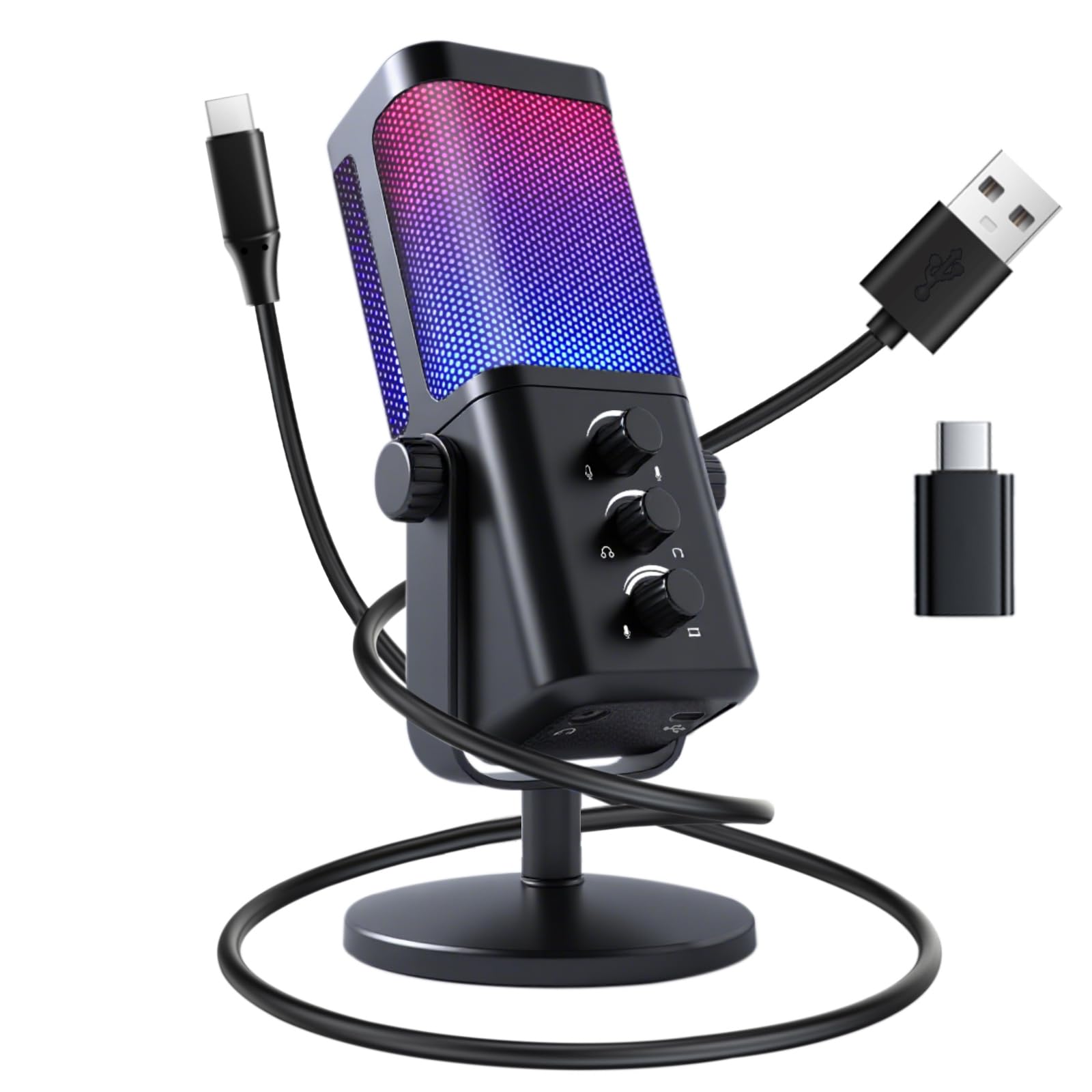 Amazon.co.jp: VCOM USB コンデンサーマイク ゲーミングマイク